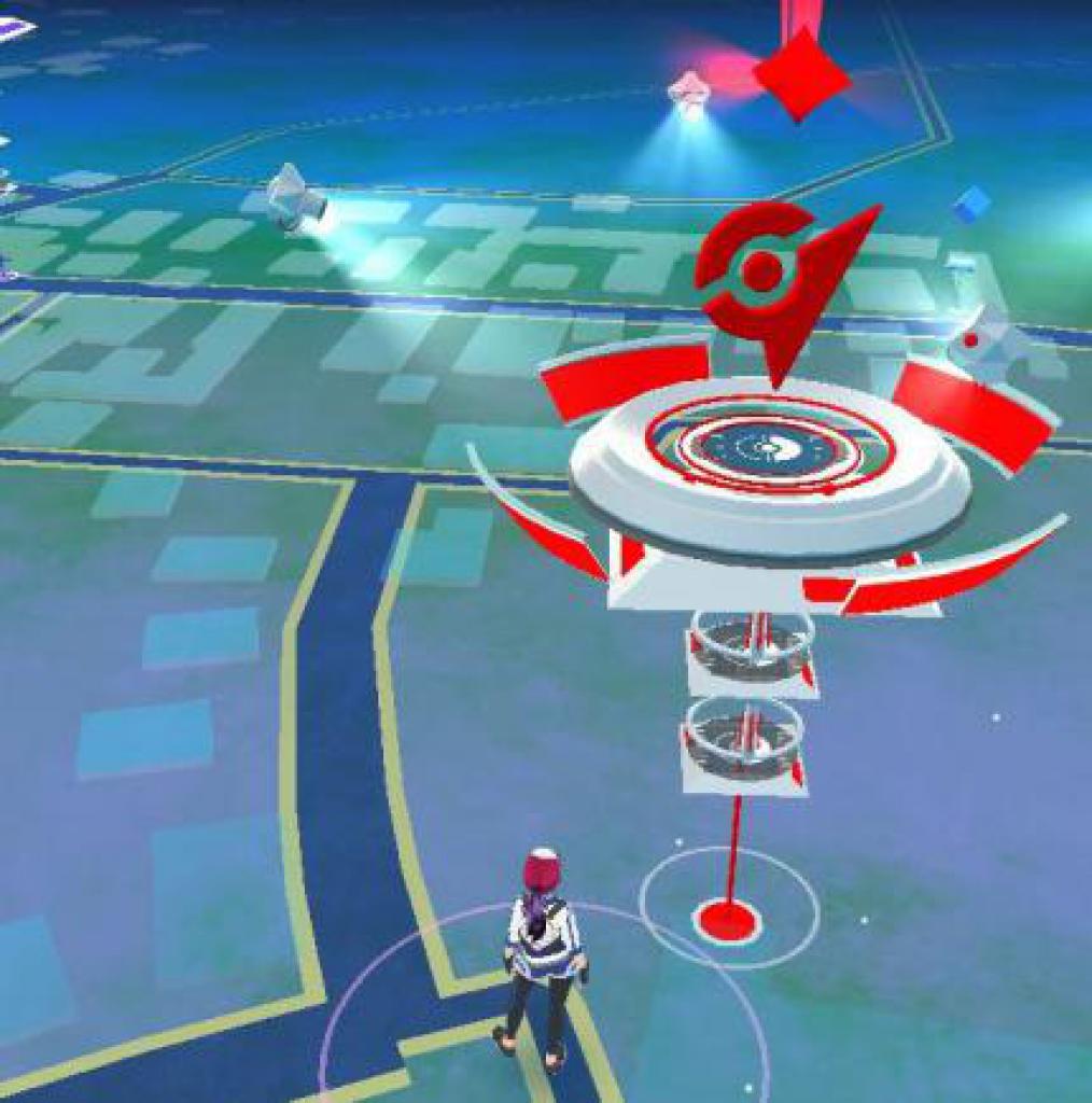 [18/09/2016] Arenen sind kaum zu übersehen. Diese Arena in Pokémon Go ist vom roten Team belegt.