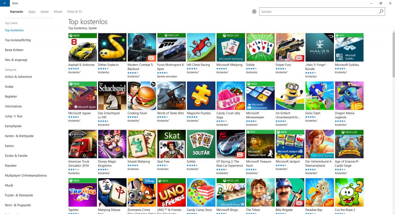 [25/10/2016] Mit nur wenigen Klicks lassen sich alle kostenlose Spiele im Windows Store anzeigen. Derzeit empfehlenswert: Forza 6: APEX.