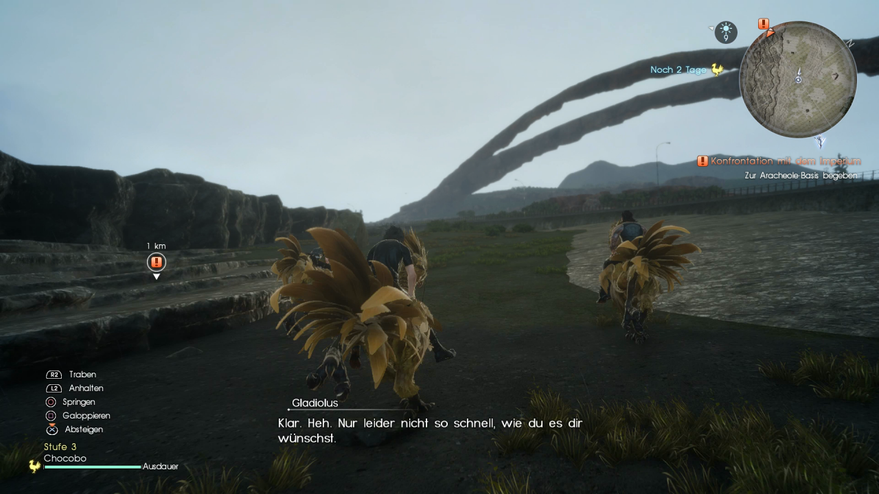 [06/12/2016] Auf dem Rücken eines Chocobos könnt ihr schnell größere Distanzen zurücklegen.