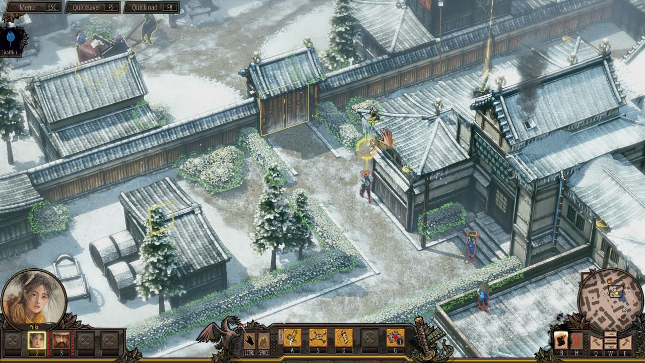 [06/12/2016] Mission 3: Ein Eiszapfen am Dach eignet sich perfekt, um den Samurai darunter auszuschalten.