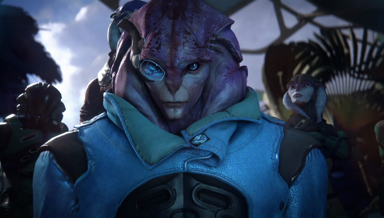 Mass Effect Andromeda: Charaktere auf einem Planeten.