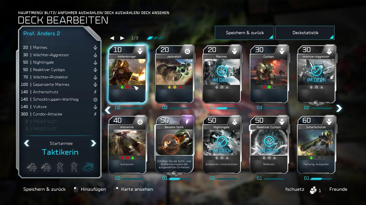 [20/02/2017] Im Deckbuilder stellen wir uns unsere Kartenmischung zusammen.