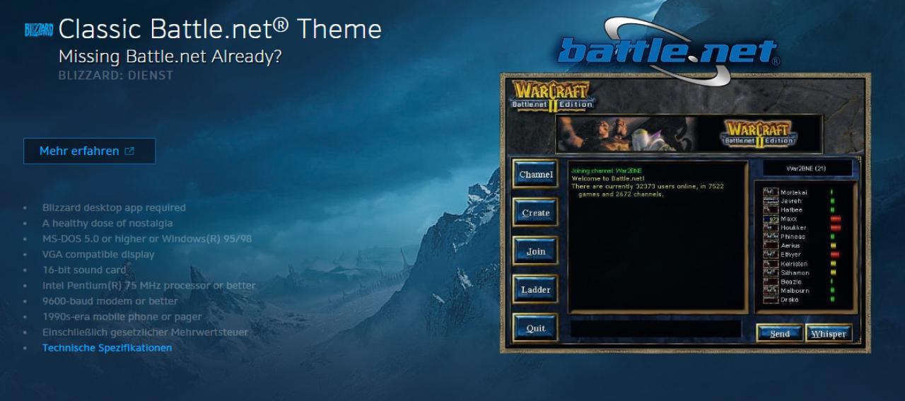 [01/04/2017] Die Retro-Skin für die Blizzard App