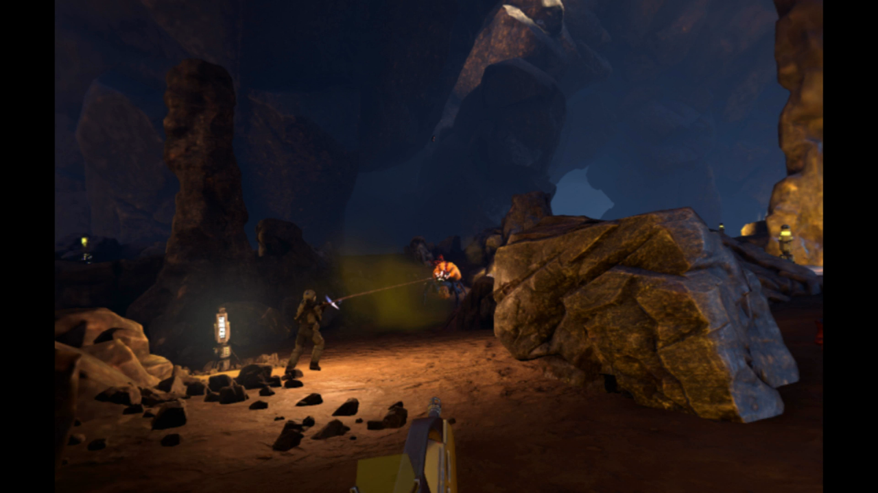 [17/05/2017] Im kooperativen Spielmodus schießen wir uns online gemeinsam mit anderen VR-Fans durch aggressive Gegnerwellen.