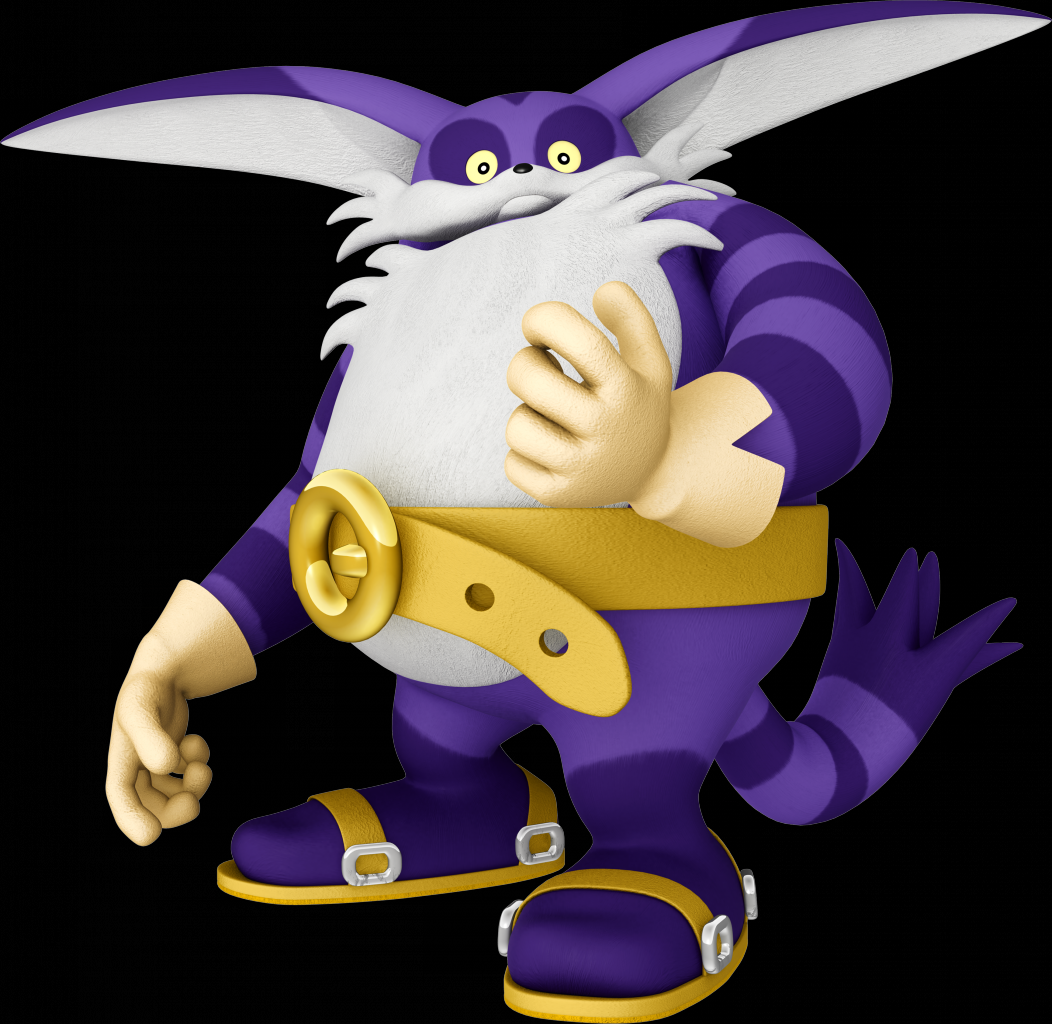 [09/05/2017] Hach ja, Big the Cat! Der Sonic the Hedgehog-Alumni zeichnet sich einerseits durch seine gelebte Faulheit und andererseits durch seine extreme Stärke aus, die er aber primär dafür nutzt, um an allen möglichen und unmöglichen Orten mit seiner Angel Fische aus dem Wasser zu ziehen. In Abenteuer begibt er sich eigentlich nur, wenn ihm wieder mal sein Kumpel Froggy, ein - Überraschung! - Frosch abhanden gekommen ist, dann trägt er schlussendlich aber immer dazu bei, den bösen Buben eins auszuwischen. Um sich von seiner beschränkten Natur zu überzeugen, genügt es, sich mal seine Sprachsamples auf Youtube anzuhören. Warnung: Ohrenbluten ist vorprogrammiert!
