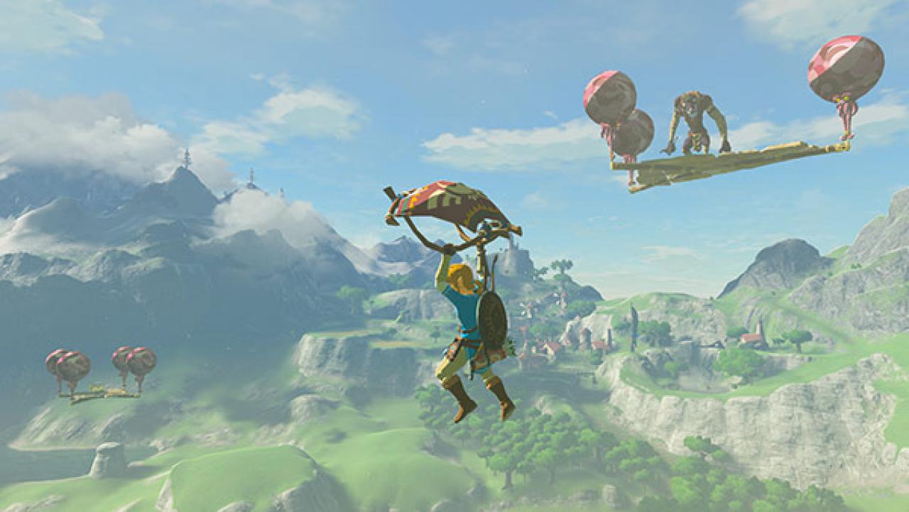 Flug per Parasegel in Zelda: Breath of the Wild