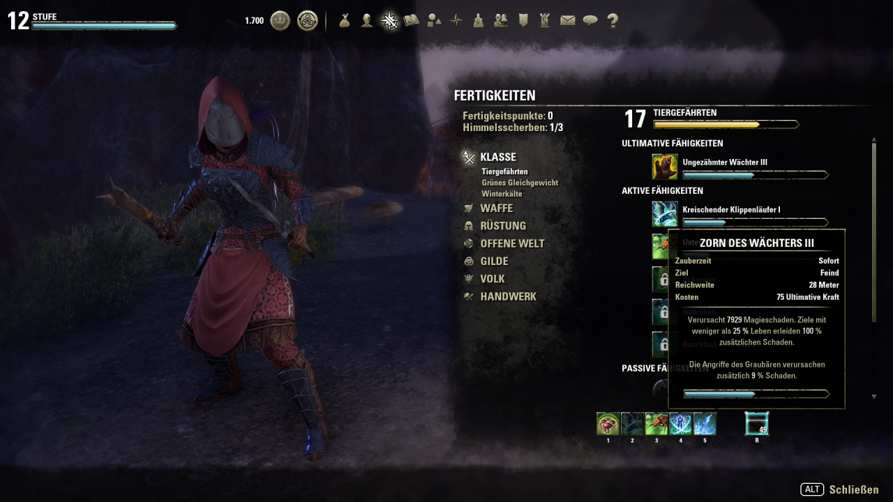 [04/06/2017] TESO Morrowind: Für den Hüter stehen drei Spezialisierungs-Talentbäume zur Verfügung.