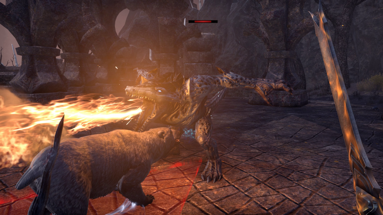 [04/06/2017] TESO Morrowind: Gut dass wir unseren Graubären dabei haben - damit stellen wir uns diesem fiesen Daedroth.