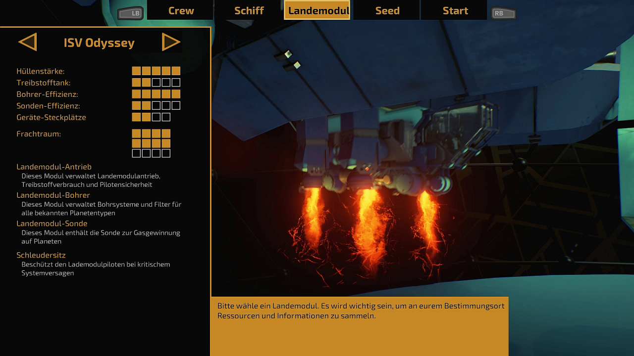 [01/06/2017] The Long Journey Home: Wer sich für diese Landefähre entscheidet, muss starke Nerven haben, denn der kleine Treibstofftank erlaubt nur kurze Ausflüge.