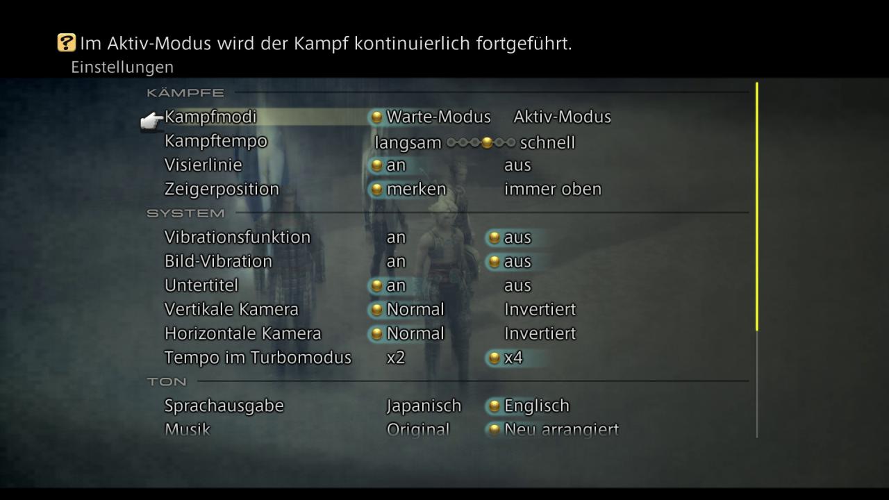[03/07/2017] Im Optionsmenü können wir auch den originalen Soundtrack und japanische Sprachausgabe wählen.