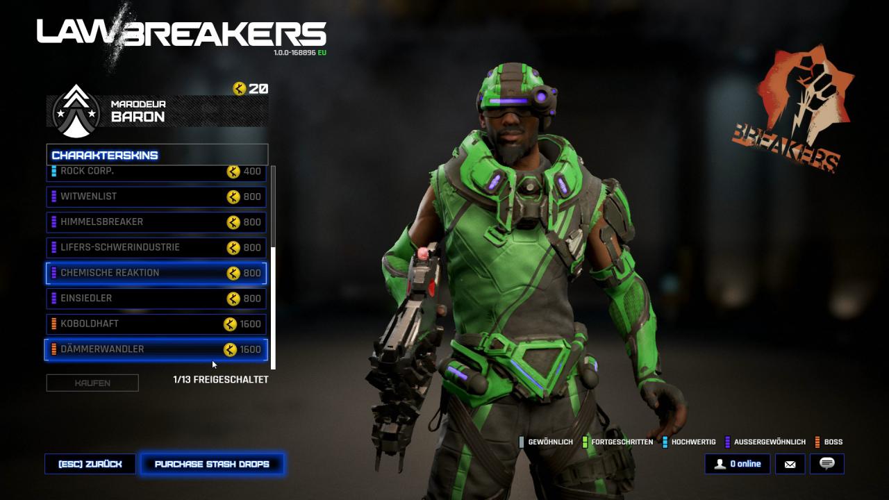 [11/08/2017] Skins erhaltet ihr beim Levelaufstieg in zufällig ausstaffierten Lootboxen - oder ihr kauft sie gegen Echtgeld.
