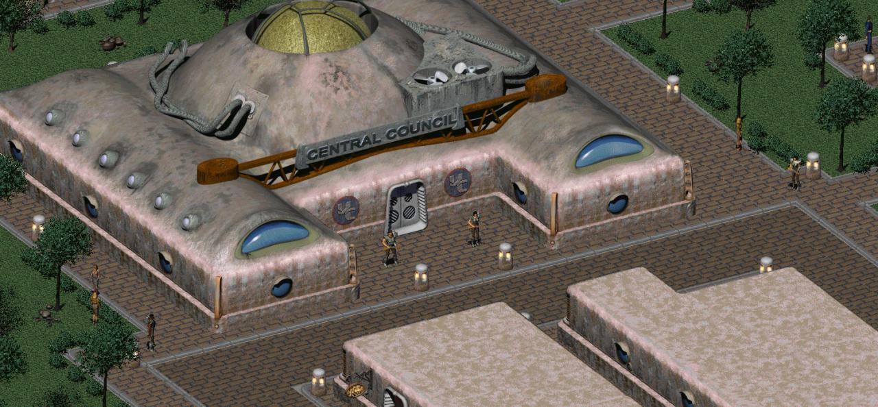 [28/09/2017] Spektakuläre Kulissen wie Diamond City oder das Schiff USS Constitution gibt’s nicht erst seit Fallout 4. In Fallout 2 stößt man in den Überresten von San Francisco auf ein Raumschiff, das die Sekte der Hubologen zu reparieren versucht, um von der Erde zu fliehen. Bunkerstadt wird wiederum von einem epochalen Rathaus überragt.
