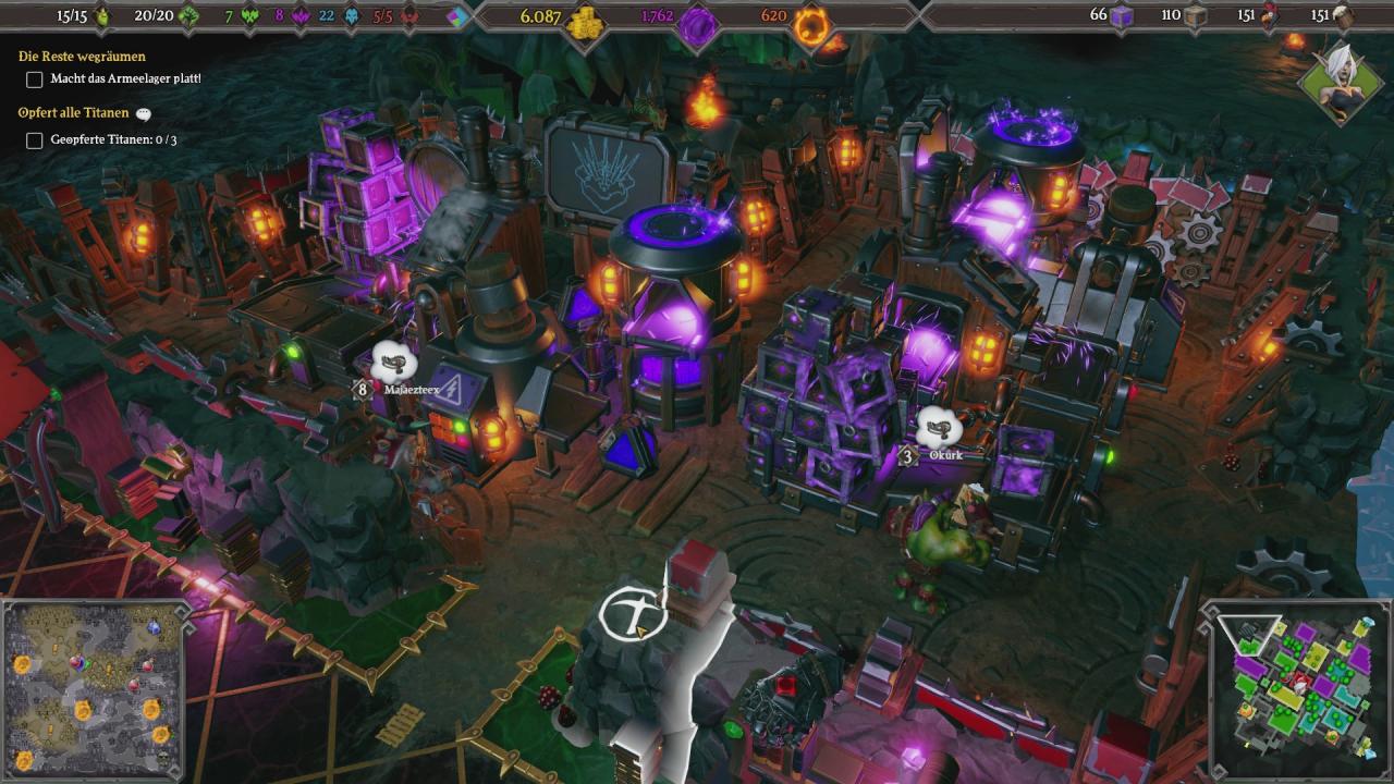 [13/10/2017] Im Gegensatz zu Dungeons 2 haben Kreaturen nur wenige, dafür klare Aufgaben – hier basteln unsere Orks aus Werkzeugkisten neue Fallen und Türen.
