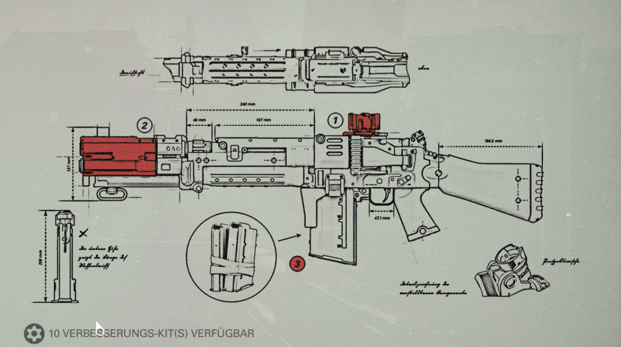 [04/10/2017] Wolfenstein 2: The New Colossus - Upgrade-Schema für das Sturmgewehr