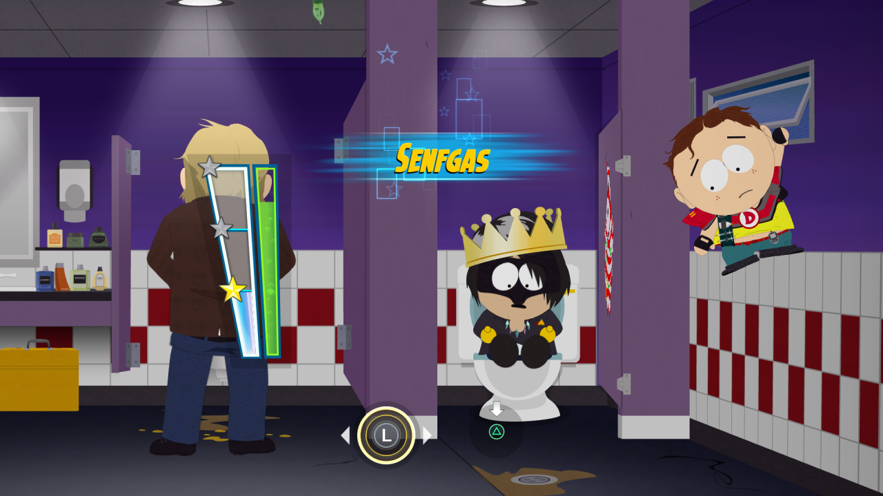 [16/10/2017] Erst mal einen abseilen: Ihr könnt jede Toilette in South Park benutzen. Jederzeit!