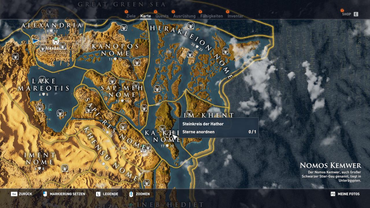 [07/11/2017] Assassin's Creed Origins-Komplettlösung: Alle Stone-Circle-Locations - Steinkreis der Hathor