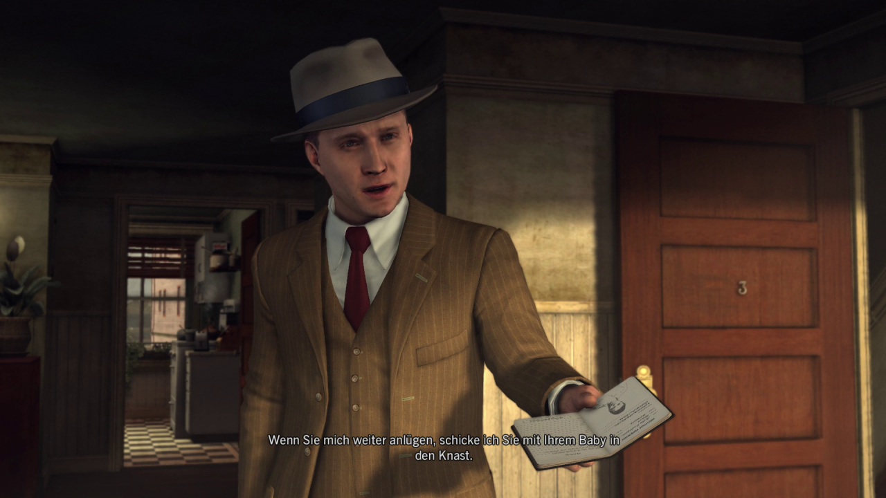 [24/11/2017] Wir spielen den Polizisten Cole Phelps, der sich bei seinen Vorgesetzten einschleimt und Zeugen sowie Verdächtige gerne bedroht.