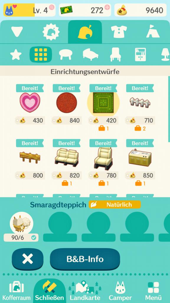 [08/12/2017] Neue Möbel-Baupläne schalten wir frei, indem wir Aufgaben erledigen und im Level aufsteigen. Anschließend gilt es, Ressourcen zu sammeln und die Gegenstände schließlich zu bauen.