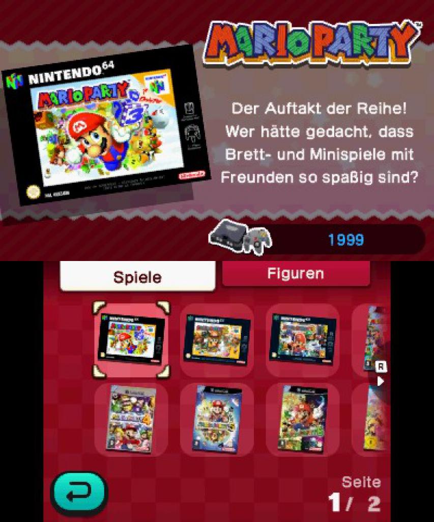 [20/12/2017] Ein nettes Gimmick für Retro-Freunde ist die Ansicht, in der ihr Infos zu den Mario Party-Spielen und -Figuren bekommt.