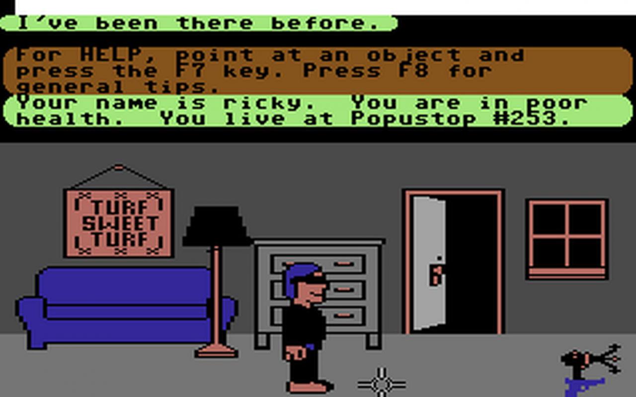 [23/02/2018] Habitat (1986) auf dem C64 ist ein früher Versuch von Lucasfilm Games (später LucasArts), eine persistente virtuelle Welt mit einer Online-Community zu erschaffen.