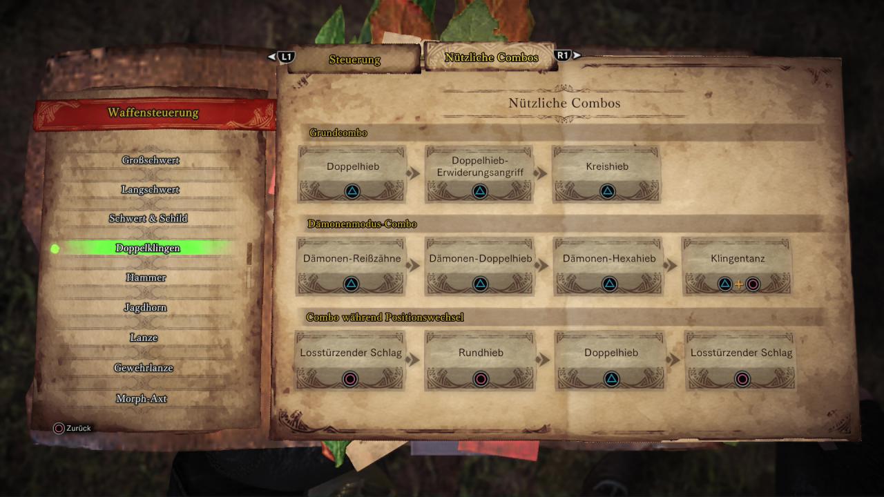 [14/02/2018] Monster Hunter World - Doppelklingen - Hilfreiche Combos