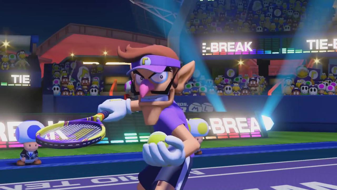 [02/02/2018] Details wie die oben offenen Tennis-Mützen, welche die Frisuren der Spielfiguren sichtbar machen, zeugen vom hohen Detailreichtum, mit dem Mario Tennis Aces aufwarten kann. Die bunten Lichter und Anzeigetafeln sorgen für stimmige Atmosphäre.
