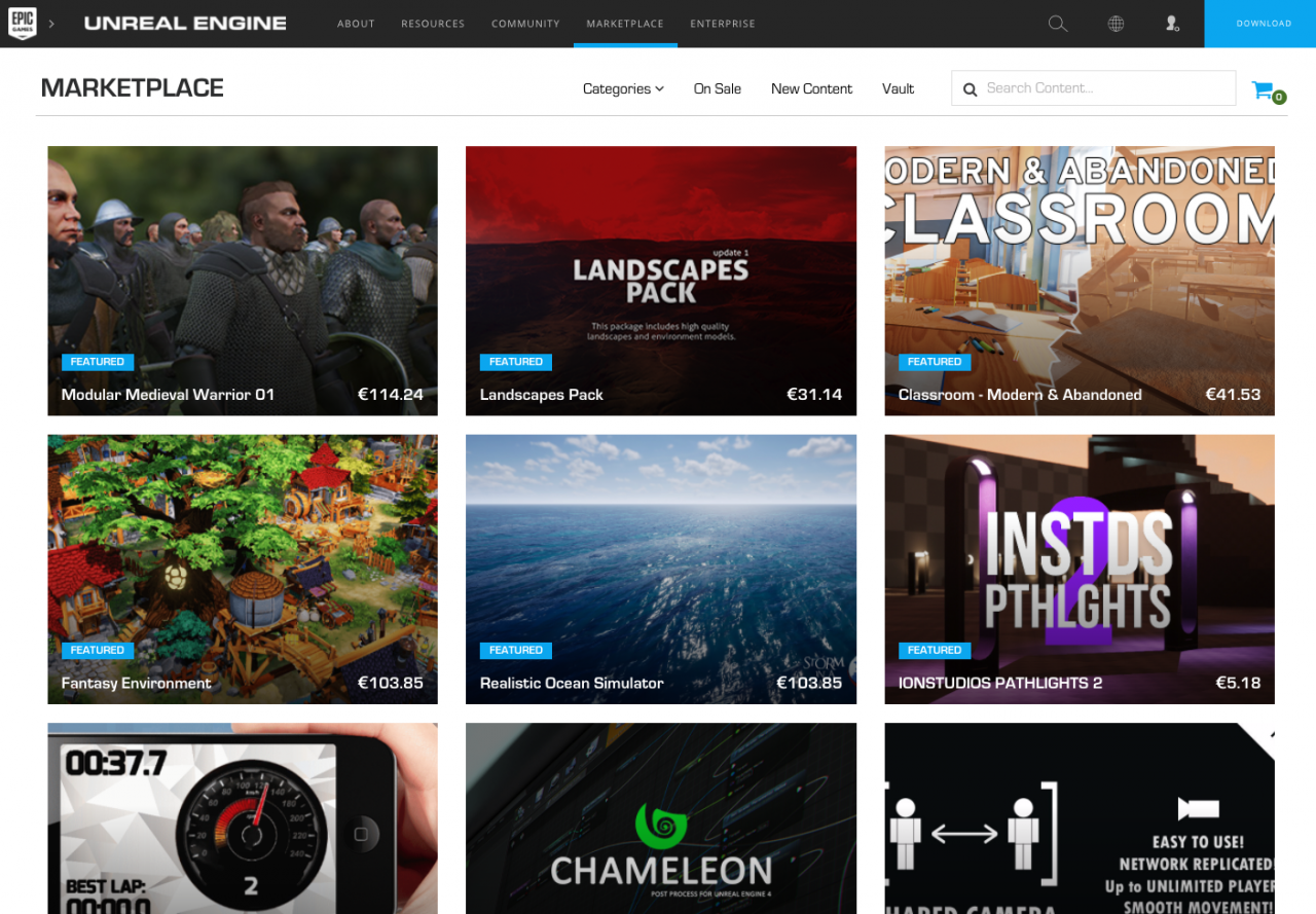 [09/02/2018] Auch die Unreal Engine hat einen eigenen Asset-Store. Deren Inhalte sind teilweise sehr hochwertig produziert und machen gerade auf Screenshots erst einmal einen guten Eindruck.