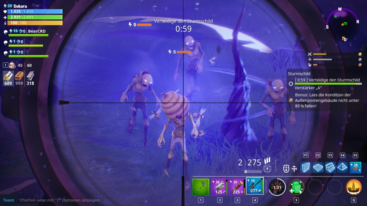 [29/03/2018] Fortnite im Test -&nbsp;Diese von Bienen umringten Hüllen erledigt ihr besser aus der sicheren Distanz. Gut, dass diese nicht allzu viel aushalten.