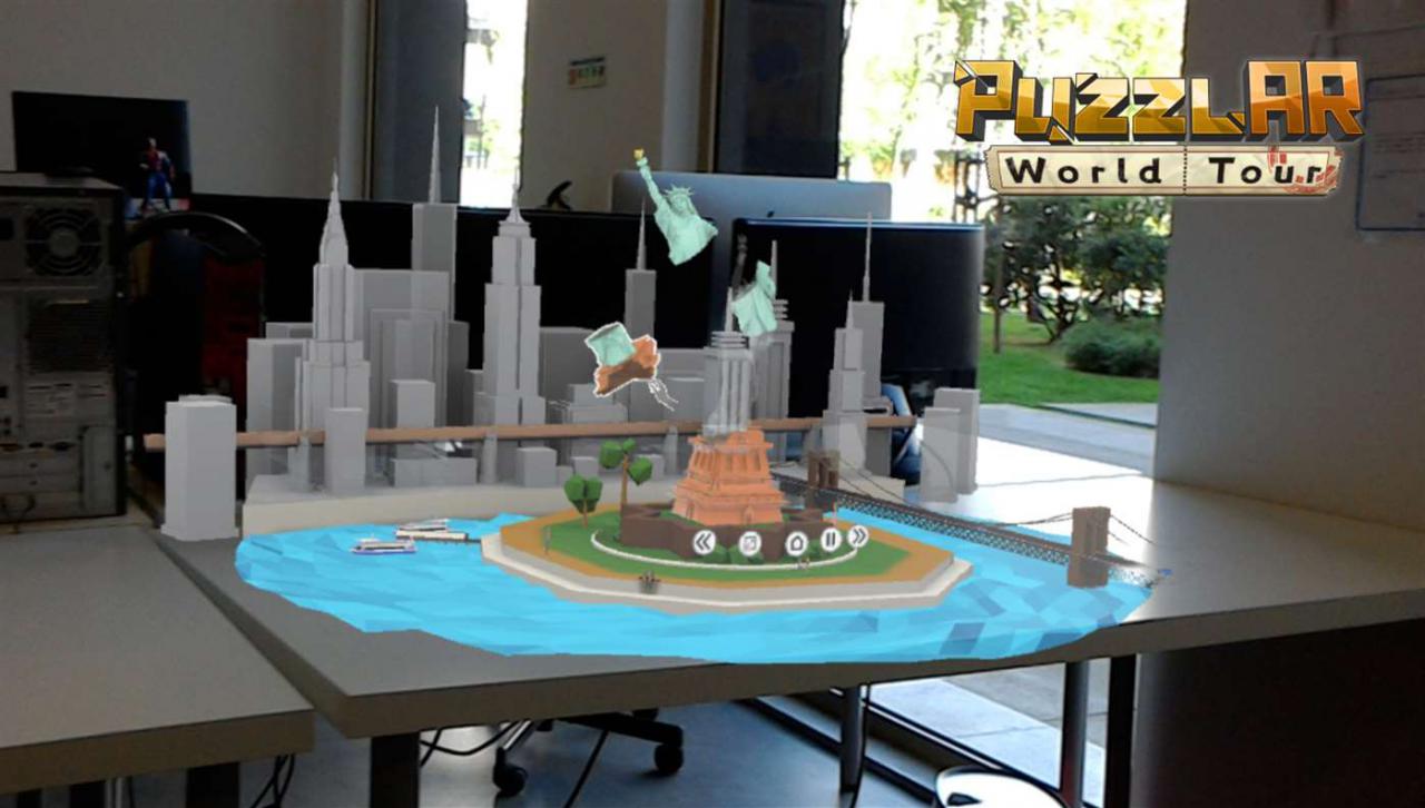 [27/03/2018] Leichte Kost für AR-Einsteiger: In Puzzle AR: World Tour geht’s darum, berühmte 3D-Sehenswürdigkeiten wie die Freiheitsstatue, das Taj Mahal oder die Basilius-Kathedrale wieder korrekt zusammenzusetzen. (Quelle: Bica Studios)