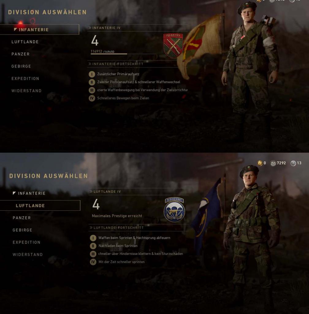 [13/04/2018] CoD WWII: neue Divisionseigenschaften bei Infanterie und Luftlande
