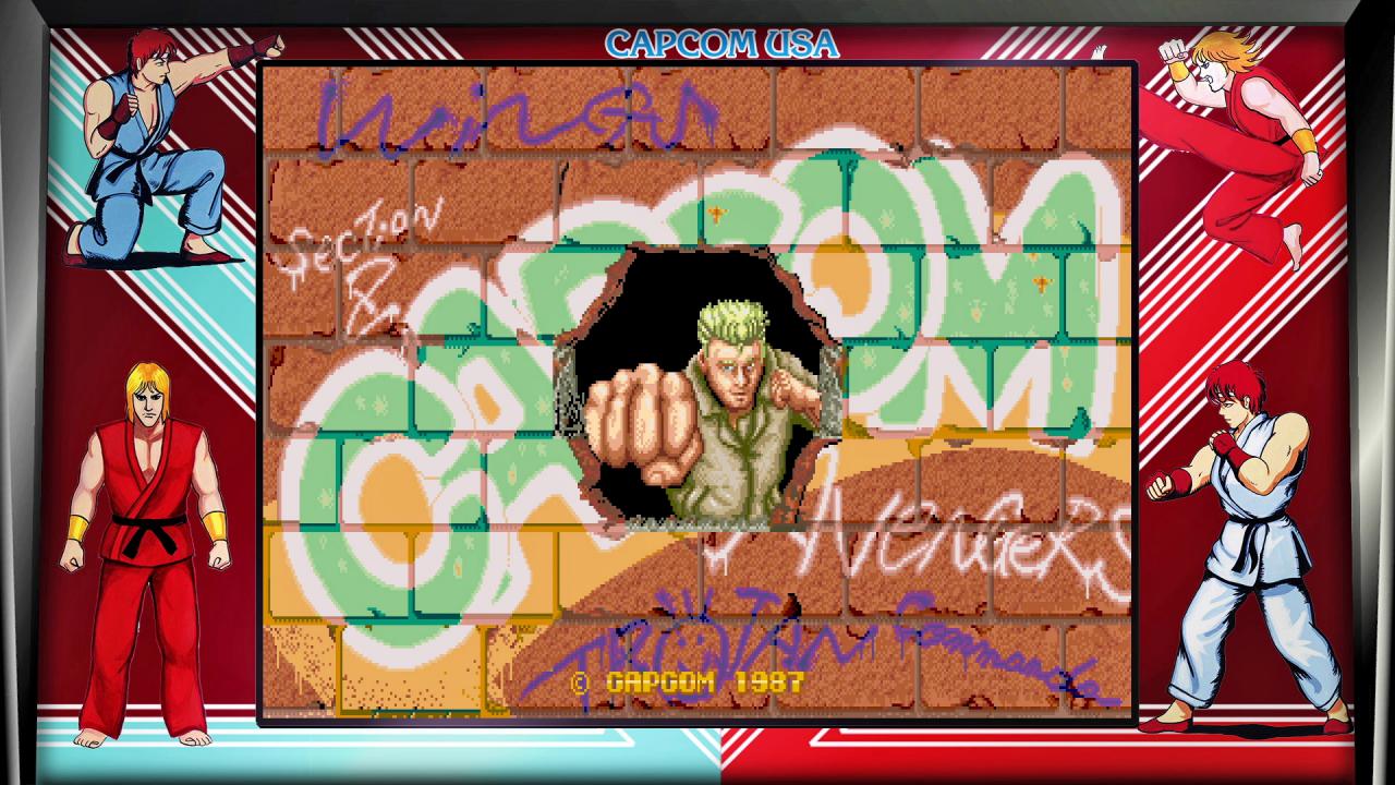[23/04/2018] So sah er aus, der Titelbildschirm des allerersten Street Fighter. Stolze 31 Jahre hat der Prügler auf dem Buckel!