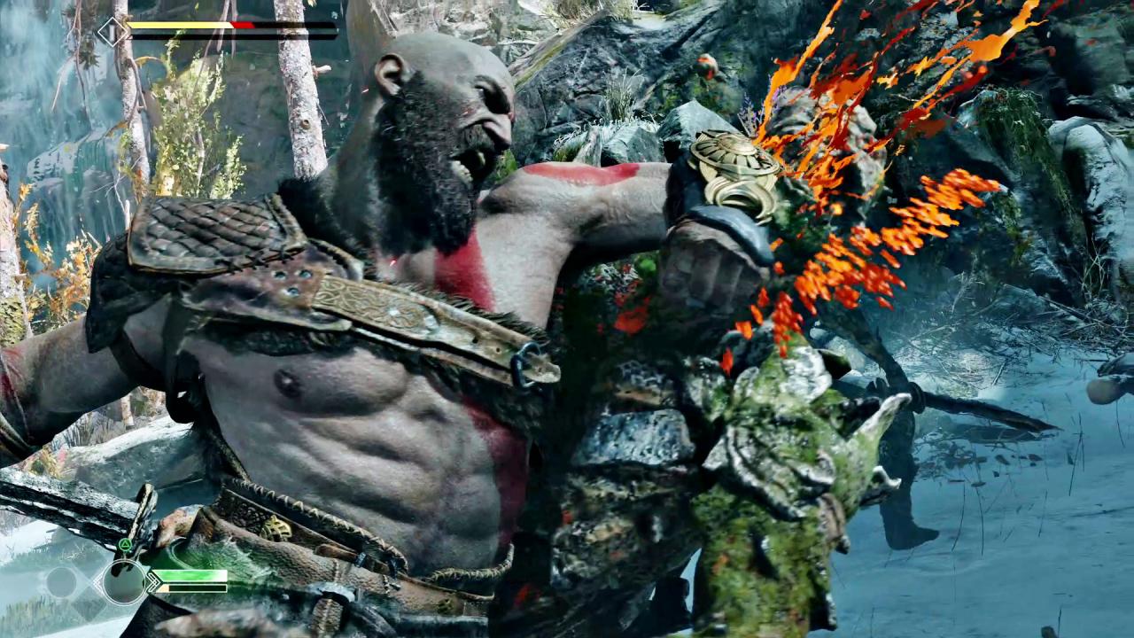 [12/04/2018] Vaterinstinkte statt blinde Wut: Wenn es darum geht, seinen Sohn Atreus zu schützen, kennt Kratos kein Erbarmen. Hier zerfetzt er gerade einem Draugr die Visage.&nbsp;