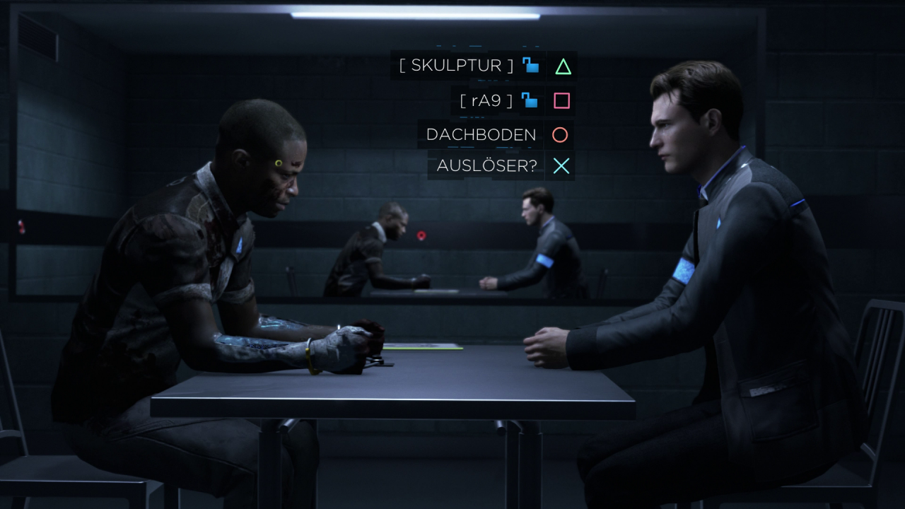 [23/05/2018] Dialoge nehmen Quantic-Dream-typisch wieder viel Platz ein. Je genauer ihr die Umgebung nach Hinweisen erkundet, desto mehr Gesprächsoptionen schaltet ihr frei.