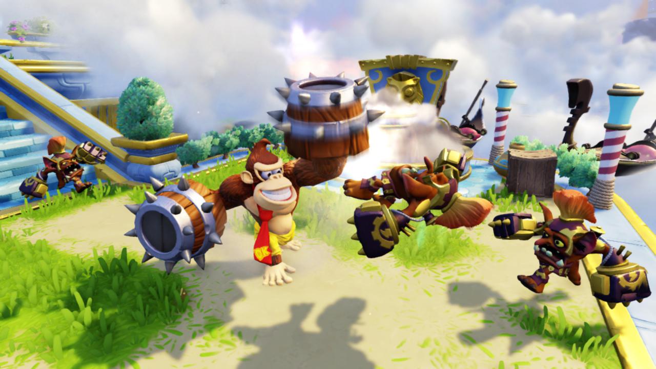 [16/05/2018] In der Wii-U-Fassung von Activisions Skylanders: Superchargers tritt Donkey Kong inklusive Toys-to-Life-Figur als exklusiver Gastcharakter auf.