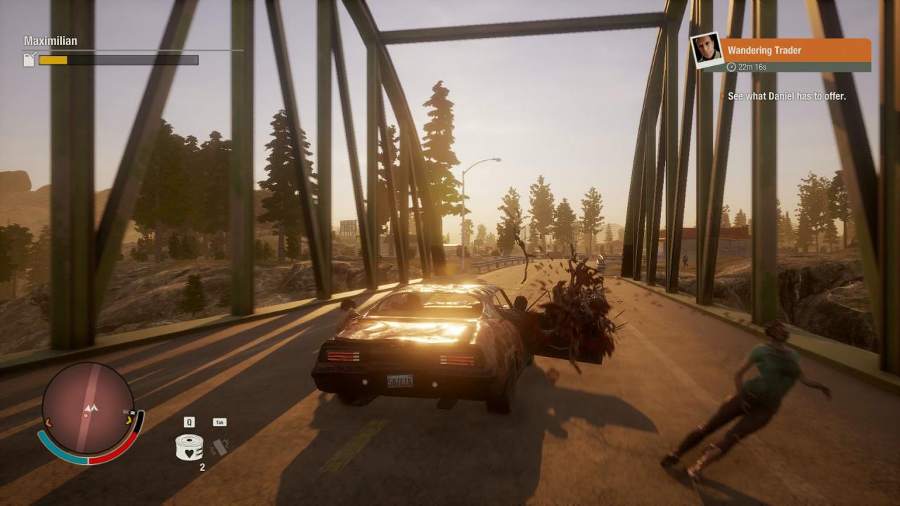 [16/05/2018] Der typische State of Decay-Move, das Überfahren von Zombies mit geöffneter Autotür, ist natürlich auch im Nachfolger enthalten - und wieder enorm befriedigend.