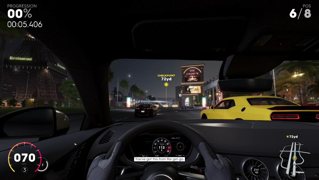 [04/05/2018] Die detailliert gestalteten Cockpits von The Crew 2 leiden unter dem Verzicht auf reflektierende Rückspiegel. Ihr müsst euch mit dem rechten Analogstick umschauen.
