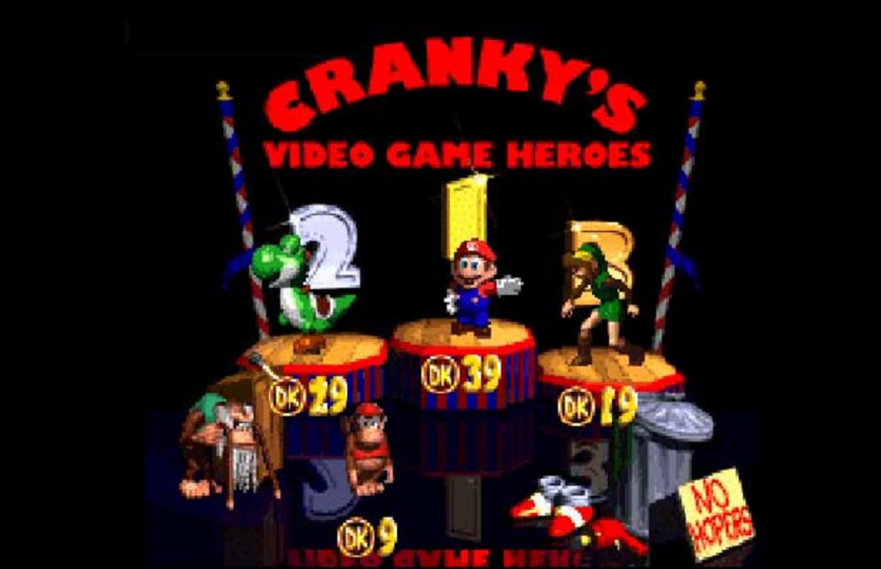 [16/05/2018] Typischer Rare-Humor: In Donkey Kong Country 2 stuft der greise Cranky Kong den Spieler im Vergleich zu anderen Nintendo-Helden ein.