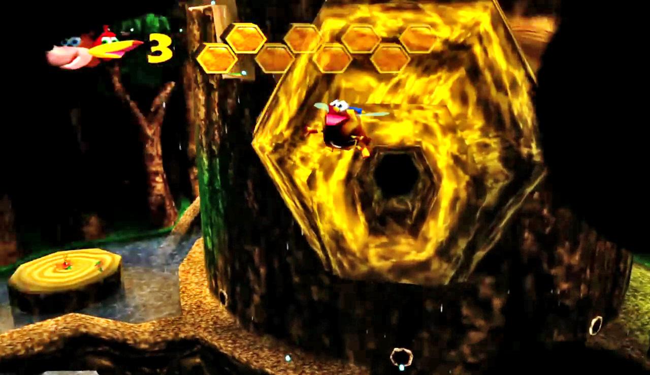 [21/06/2018] Nicht wie in Banjo-Tooie in allen, aber in vielen Welten verwandelt uns Mumbo Jumbo auf wunsch in eine alternative Form – in Click Clock Wood etwa in eine Biene.