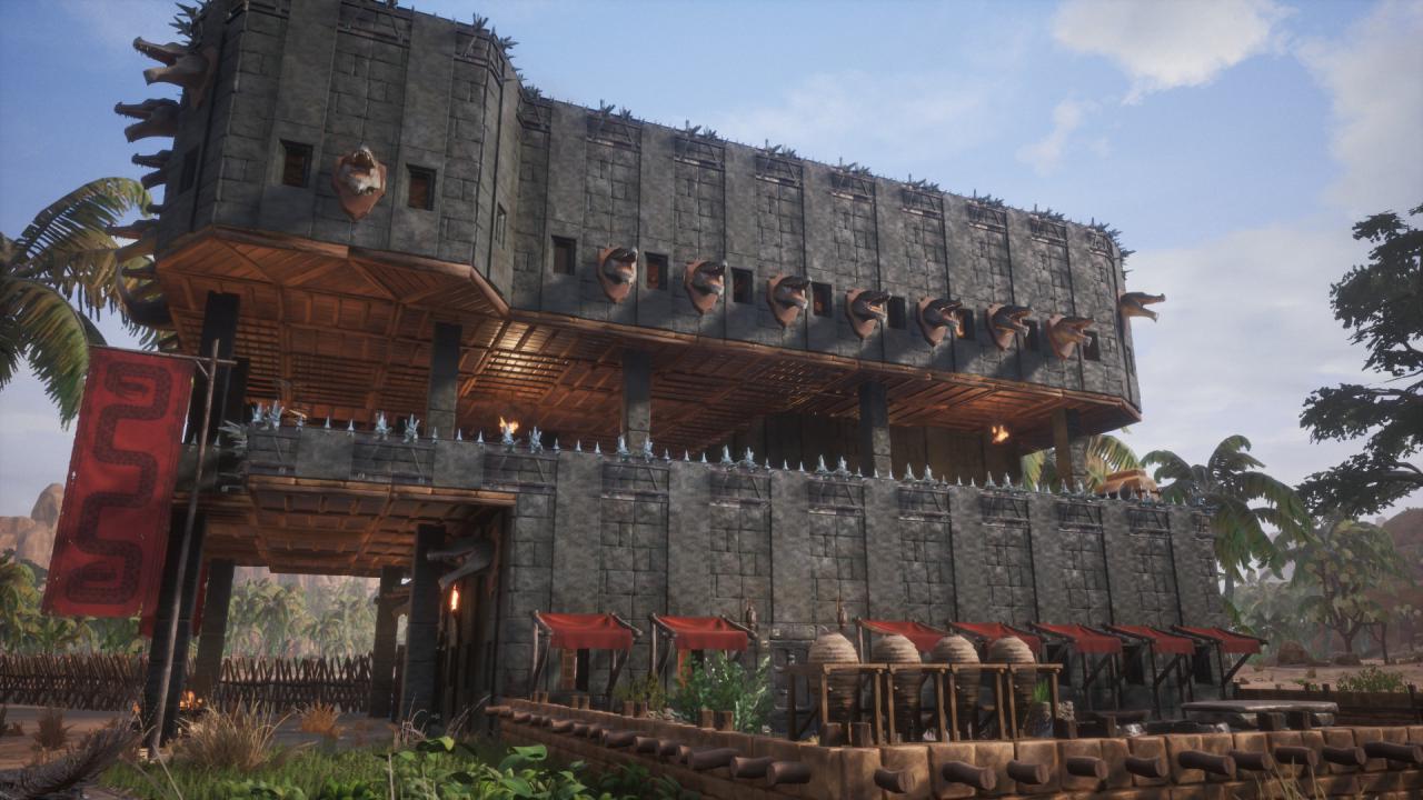 [14/06/2018] Conan Exiles im Test:&nbsp;Mit etwas Fleiß stampft ihr in Conan Exiles beeindruckende Gebäude aus dem Boden. In dieses Bollwerk hat Kollege Zam etwa 160 Stunden investiert.