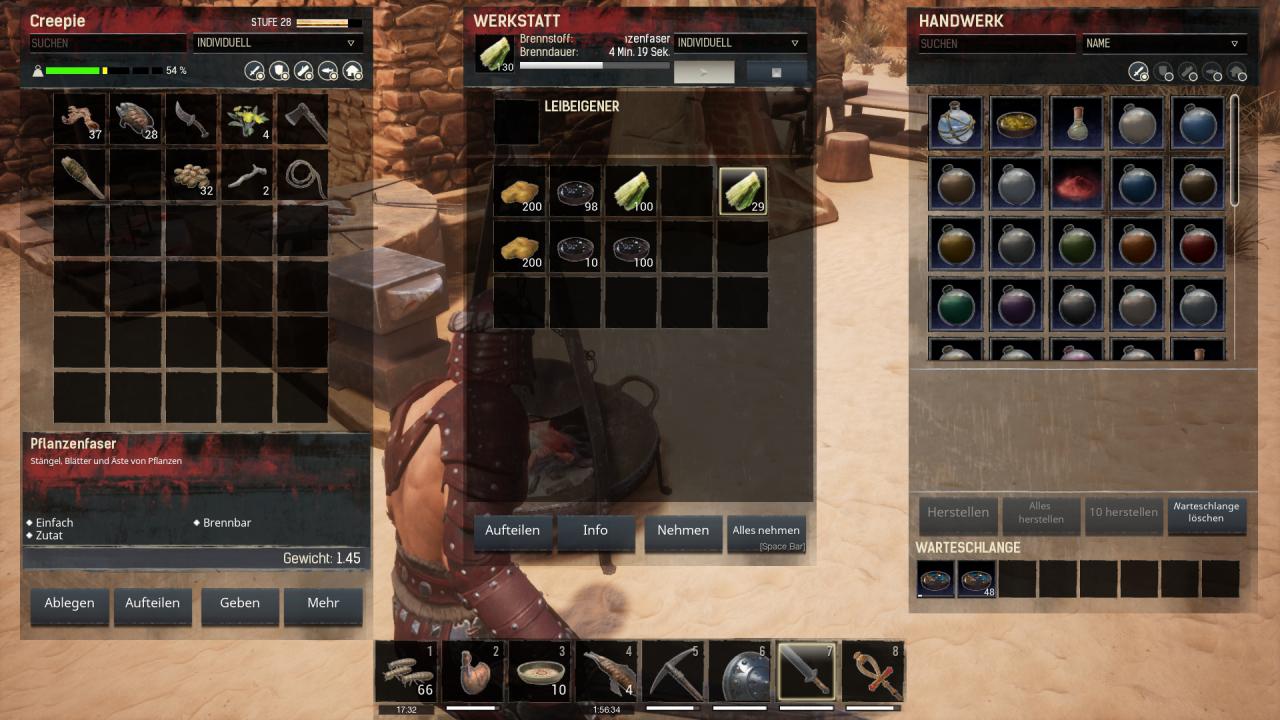 [14/06/2018] Conan Exiles im Test:&nbsp;Unzählige Materialien hier, diverse Arbeitsstationen da - das Crafting fällt ausreichend komplex aus. Nur ein paar mehr Hilfestellungen könnte es geben.
