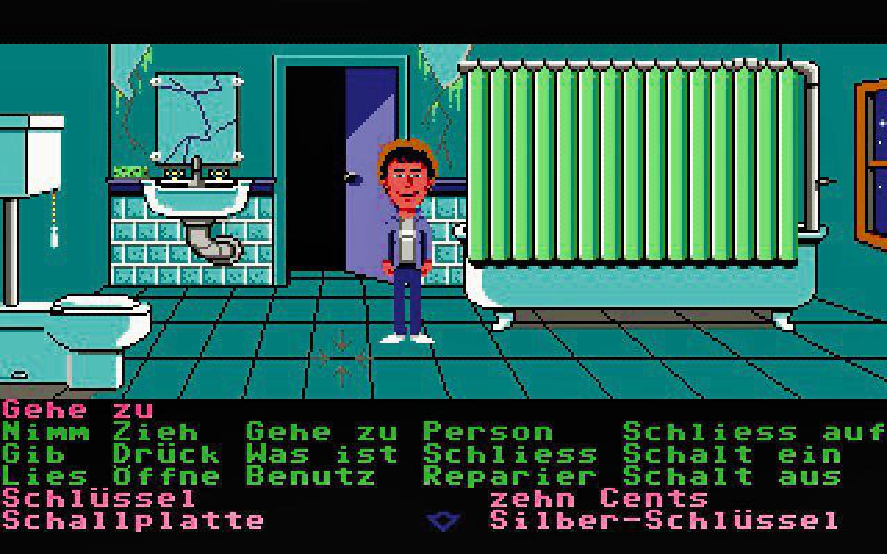 [29/06/2018] Was verbirgt sich hinter dem Duschvorhang? Dave durchstöbert das Landhaus von Doktor Fred auf der Suche nach seiner verschwundenen Freundin Sandy. (C64)