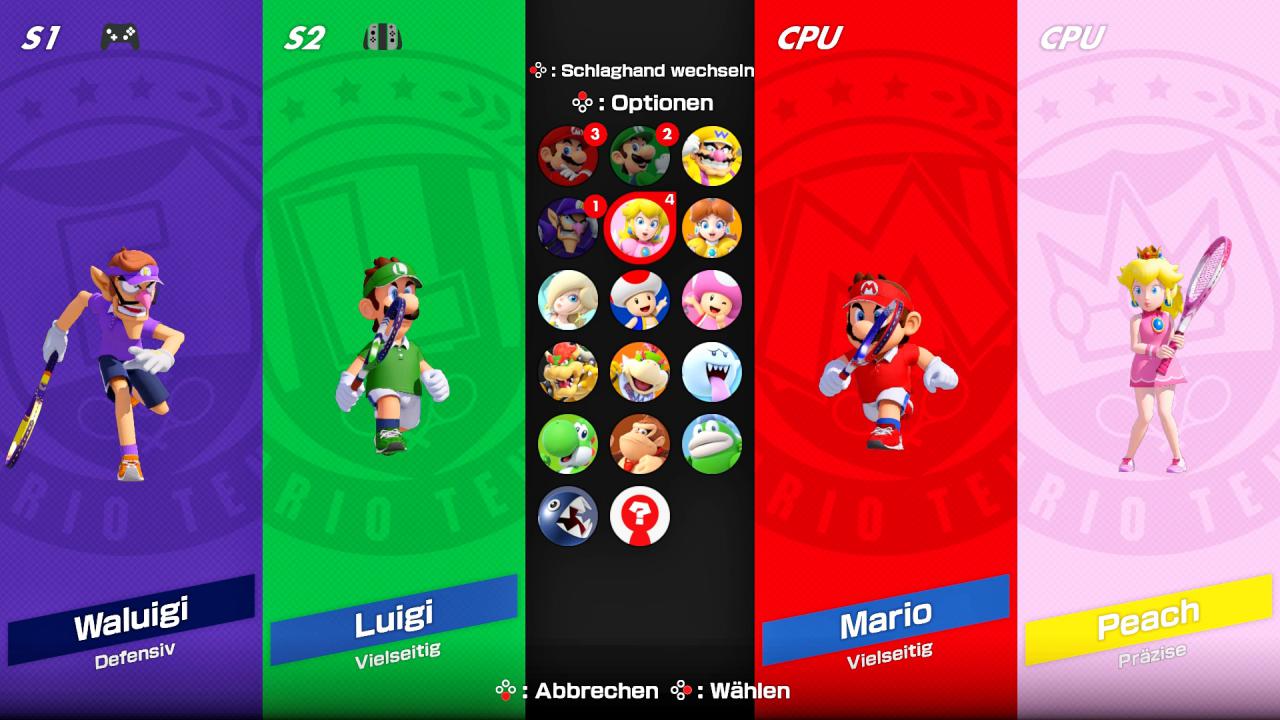 [01/06/2018] In der von uns gespielten Fassung des Titels konnten wir zwischen 16 Tennisrecken wählen. Wir rechnen mit ein paar freischaltbaren Figuren im fertigen Spiel.
