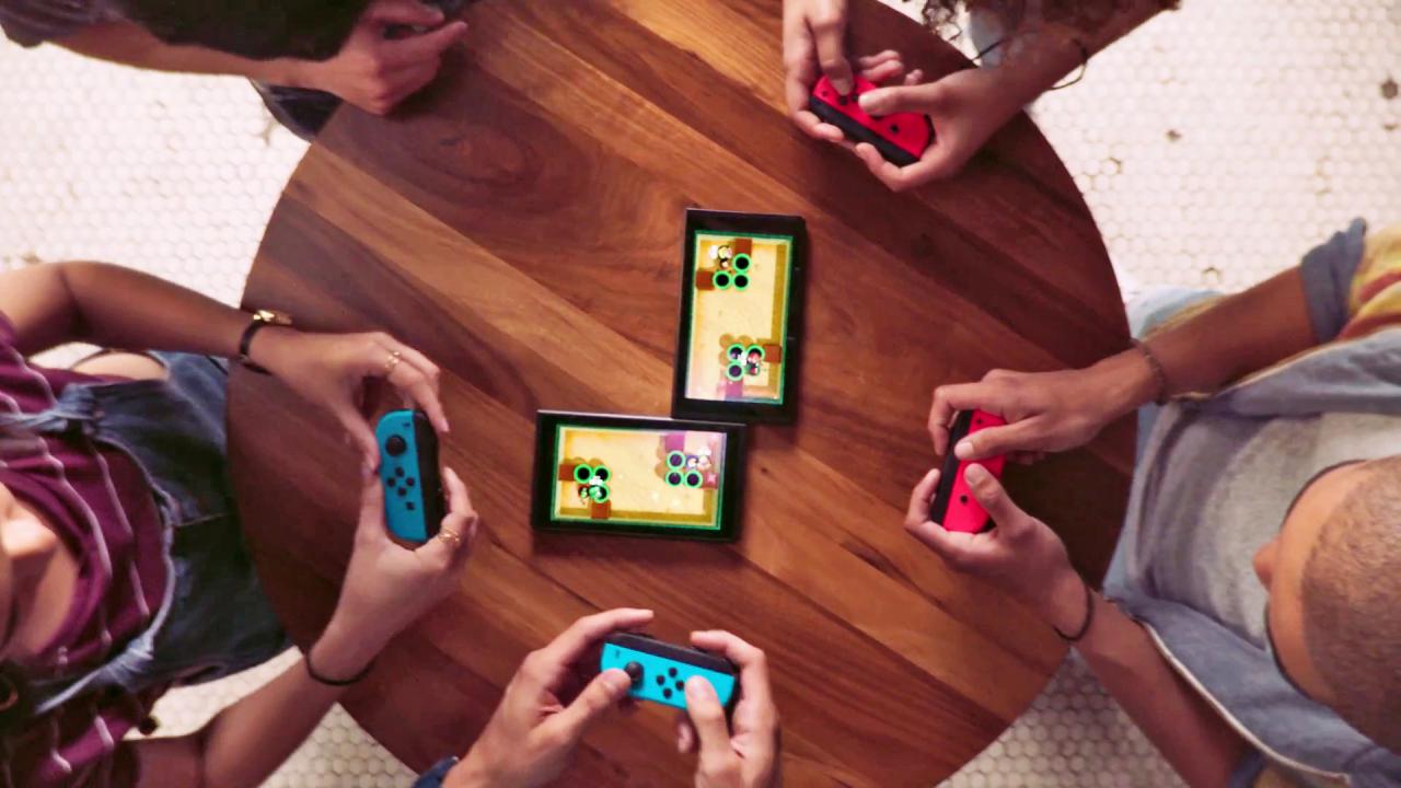 [25/06/2018] Im Tisch-Modus könnt ihr zwei Switch-Konsolen per Verbindungs-Feature miteinander verbinden und dadurch die Spielfelder mancher Minispiele erweitern.