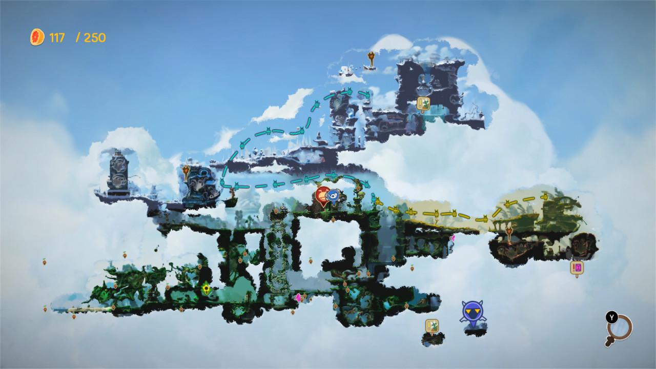 [11/06/2018] Die Spielwelt von Yoku’s Island Express besteht nicht aus einzelnen Levels, die Gebiete gehen nahtlos ineinander über. Nur kurze Ladezeiten gibt’s manchmal.