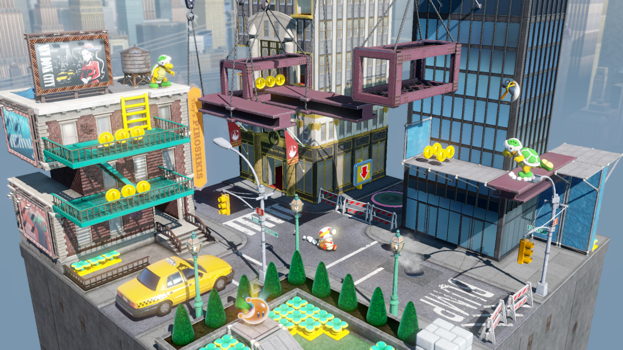 [03/07/2018] Vier neue Bonus-Levels, basierend auf den Welten aus Super Mario Odyssey, ersetzen die Bonus-Levels, die Super Mario 3D World entnommen waren.