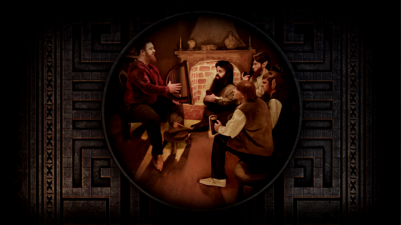 [12/07/2018] Das Lebende Bild erzählt zu Beginn jeder Spielsession, was ihr bis jetzt erlebt habt. Für Nostalgiker: Genau dieses Bild war das Cover des ersten Bard‘s Tale.