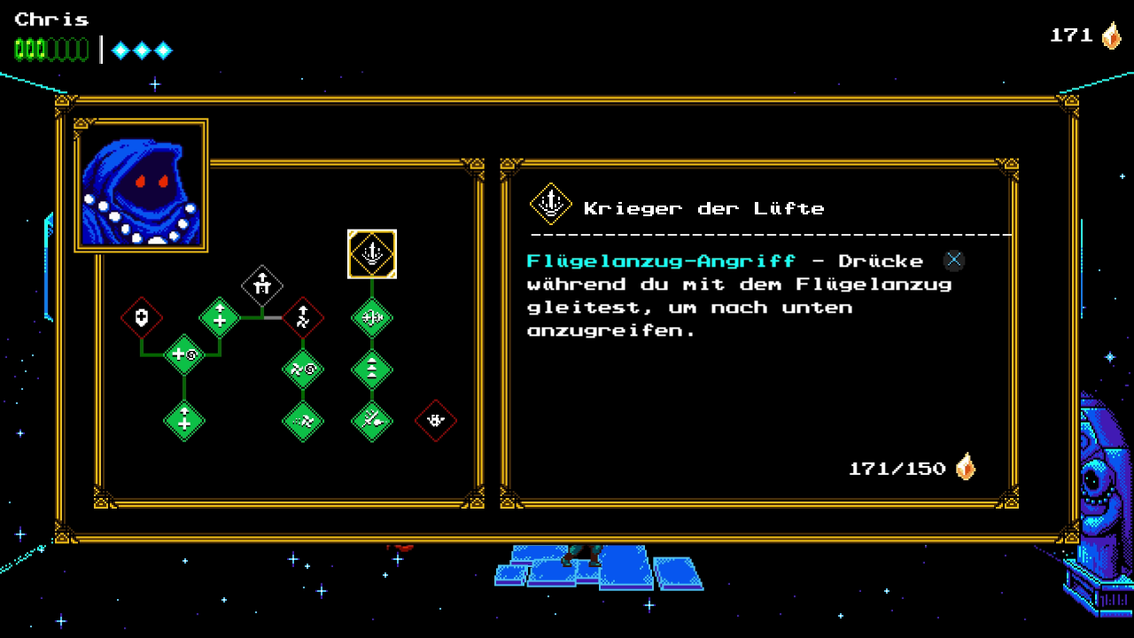 [31/08/2018] Beim Händler ersteht ihr neue Fähigkeiten und Boni. Später im Spiel wird der Talentbaum noch erweitert.