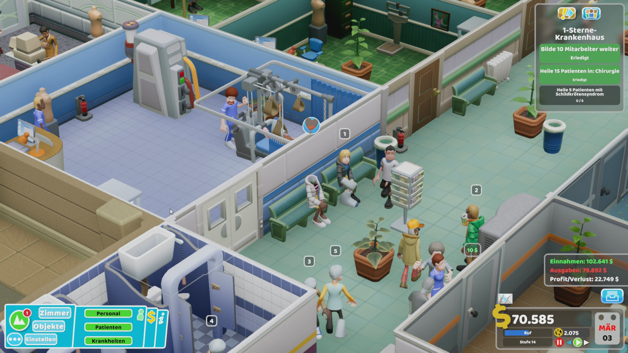 [31/08/2018] Die Präsentation von Two Point Hospital ist humorvoll. So sehen wir unseren Patienten ihre aberlustigen Krankheiten stets an.