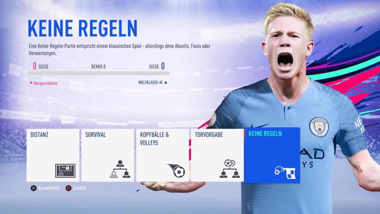 Das Menü des "Hausregeln"-Spielmodus bietet einige Auswahlmöglichkeiten.