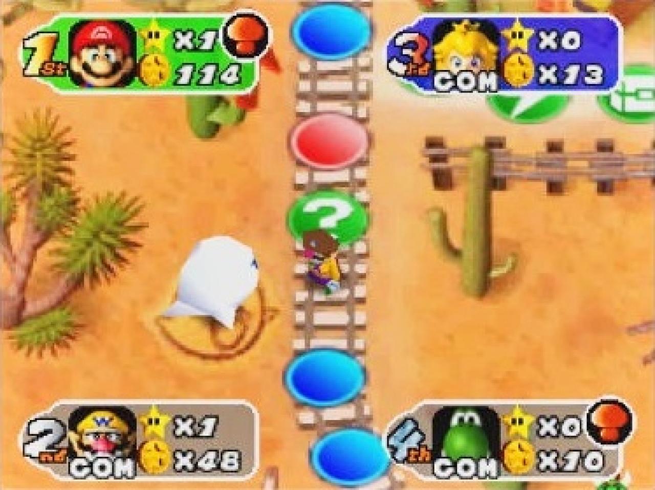 [24/09/2018] Die Oberwelt von Mario Party, die im Hauptmodus des Spiels den Rahmen für das Spielgeschehen bildet, ist aufgebaut wie ein typisches Brettspiel.